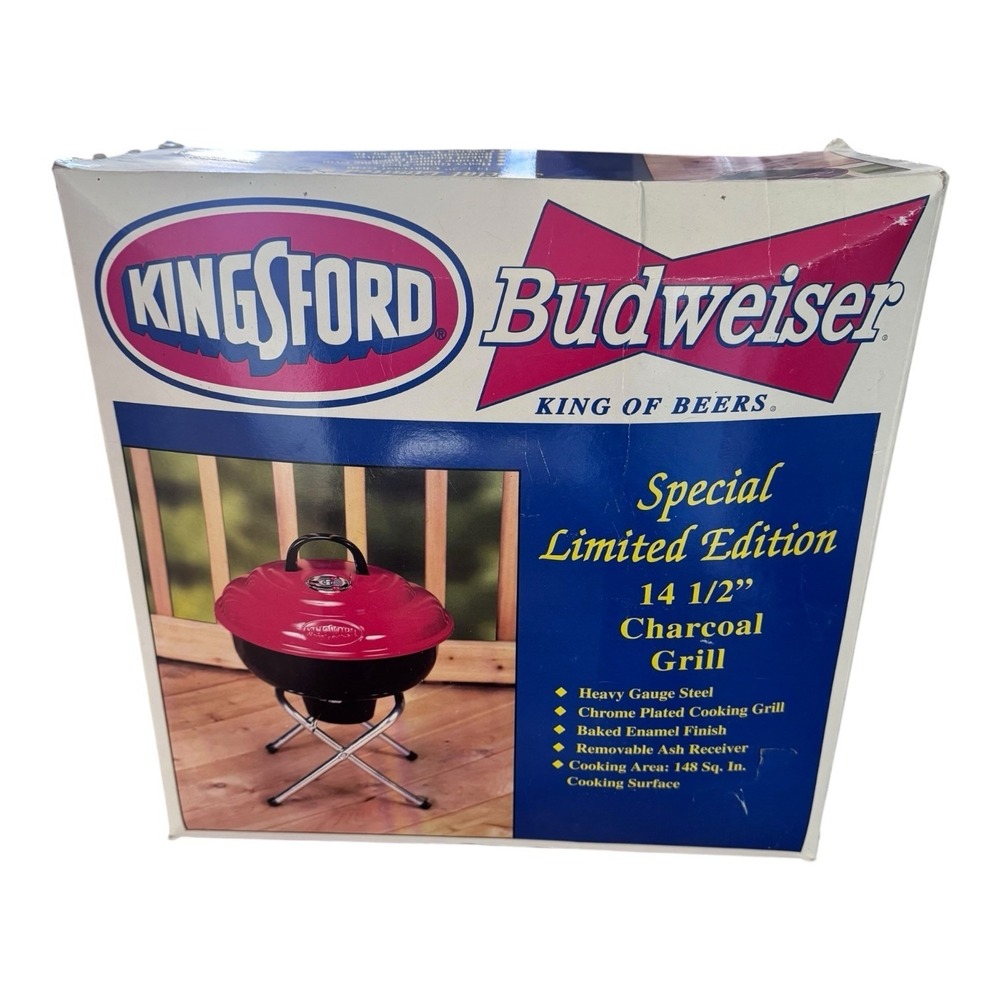 Kingsford Budweiser Charcoal Tailgating Grill Limited Edition 14 1/2 Inch  New